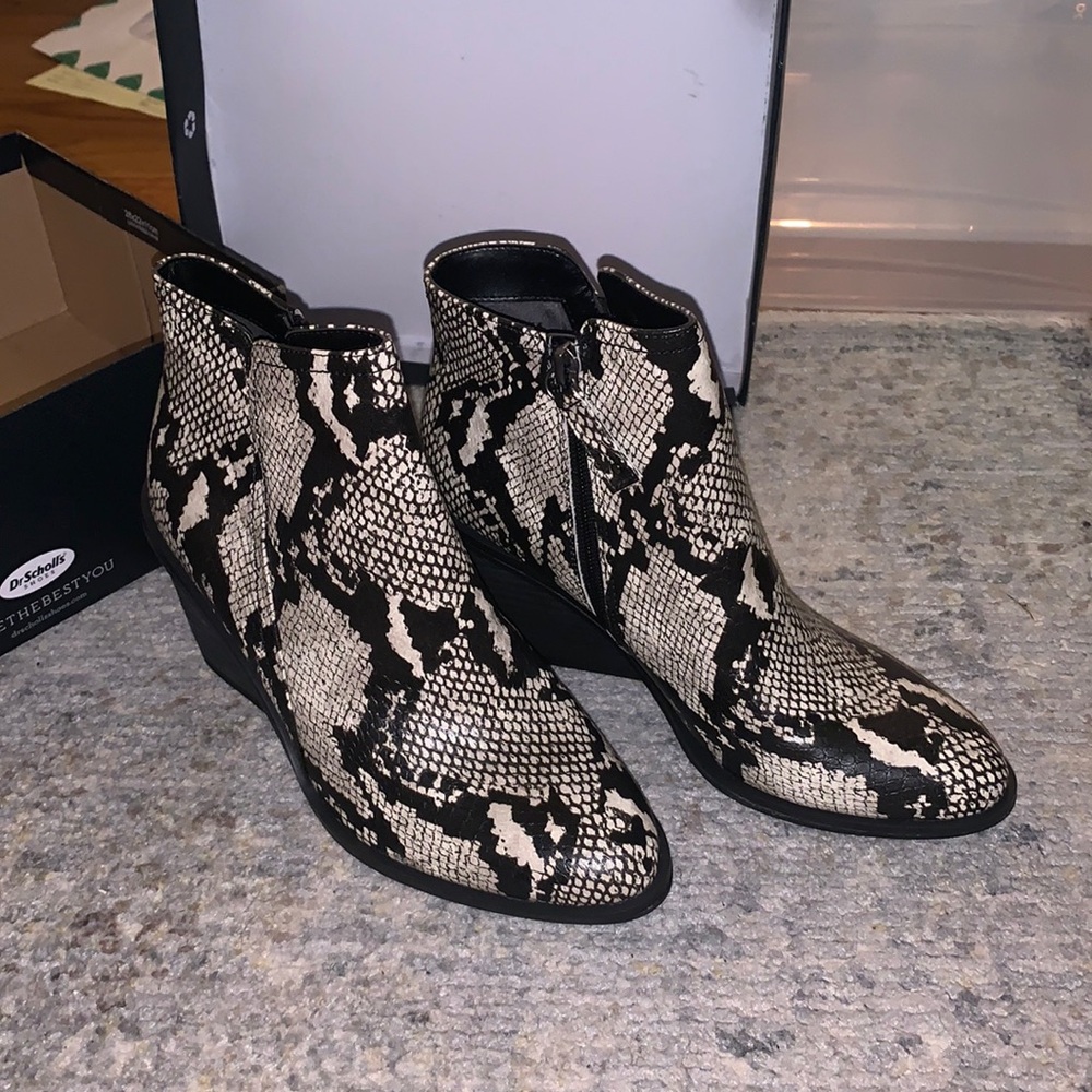 Snakeskin booties